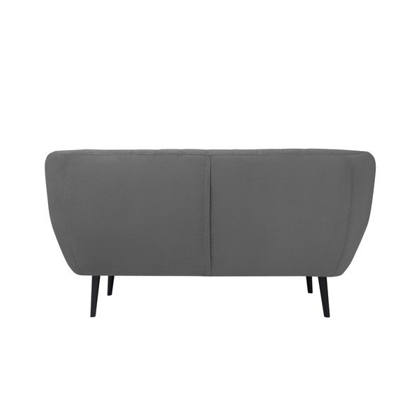 Toscane szürke kétszemélyes kanapé, fekete lábak - Mazzini Sofas-image-2