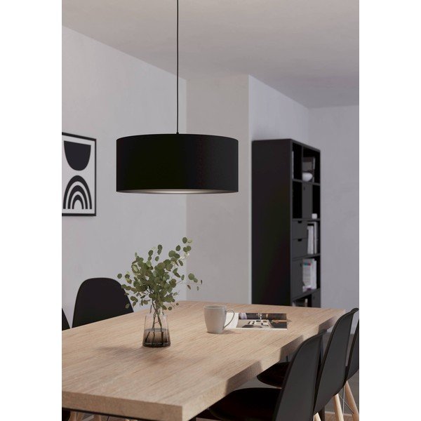 Fekete függőlámpa textil búrával ø 53 cm MASERLO 1 – EGLO-image-1