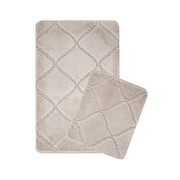 Világosbarna fürdőszobai kilépő szett 2 db-os 50x80 cm Cizgili – Foutastic