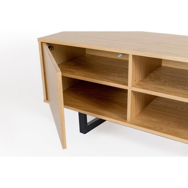 Camden Herringbone TV-állvány tölgyfa dekorral - Woodman-image-4