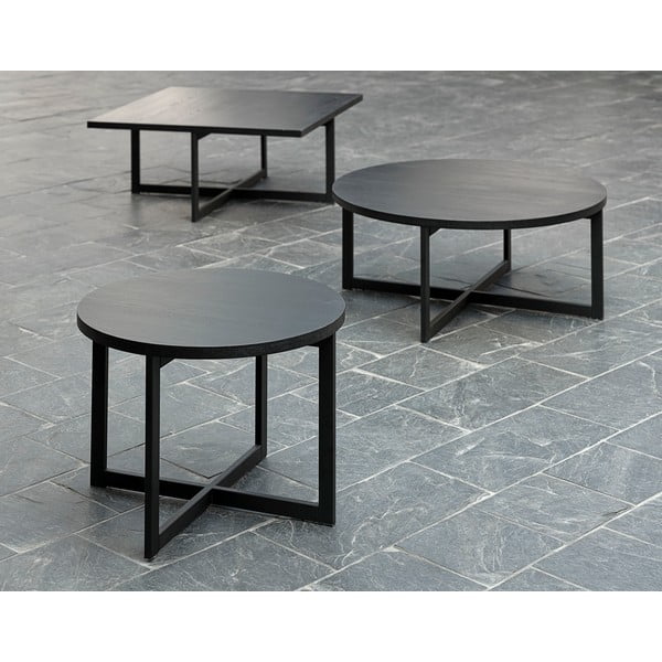 Elliot fekete tölgyfa dohányzóasztal, 100 x 100 cm - Canett-image-1