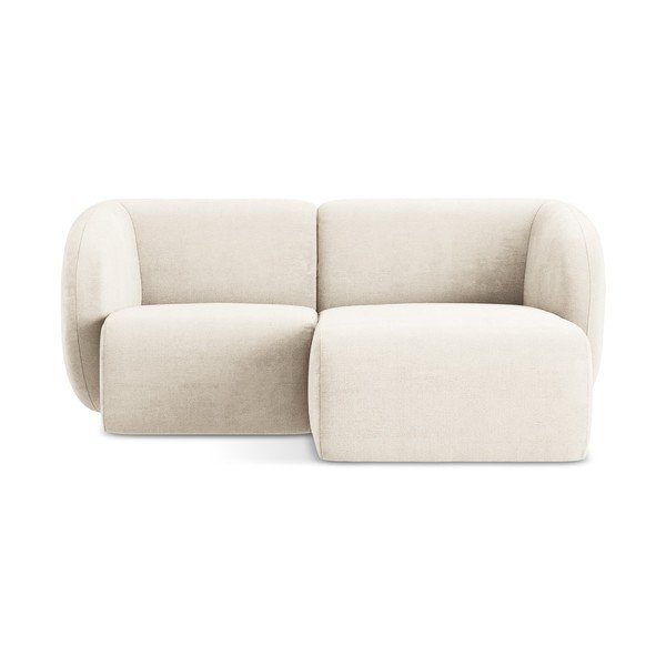 Bézs zsenília sarokkanapé (jobb oldali-heverő résszel) Lani – Makamii