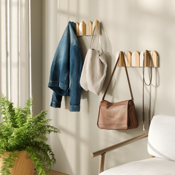 Bézs-natúr színű acél fali fogas 43 cm Saloon – Umbra-image-3