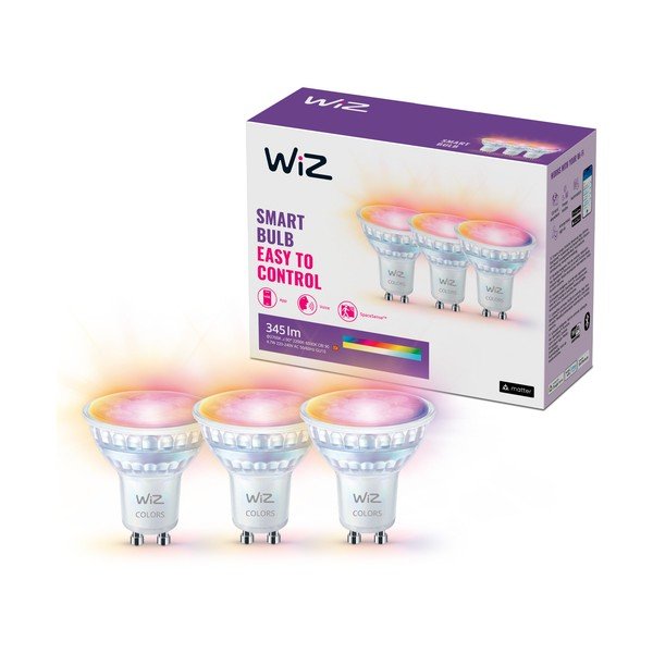 LED okos izzó szett 3 db-os GU10, 5 W – WiZ