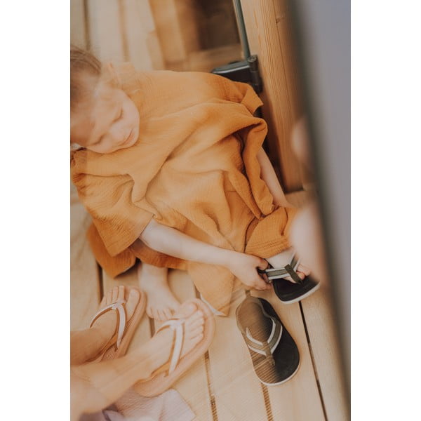 Konyakbarna muszlin gyerek fürdőponcsó méret M - Malomi Kids-image-3