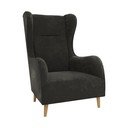 Sötétszürke bársony füles fotel Carole – Ropez