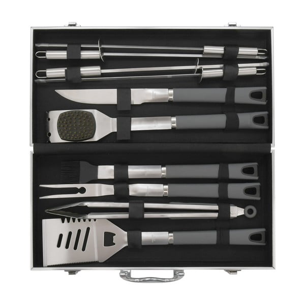 Alu Grey Line 11 db-os grillező eszközkészlet táskával - Cattara-image-2