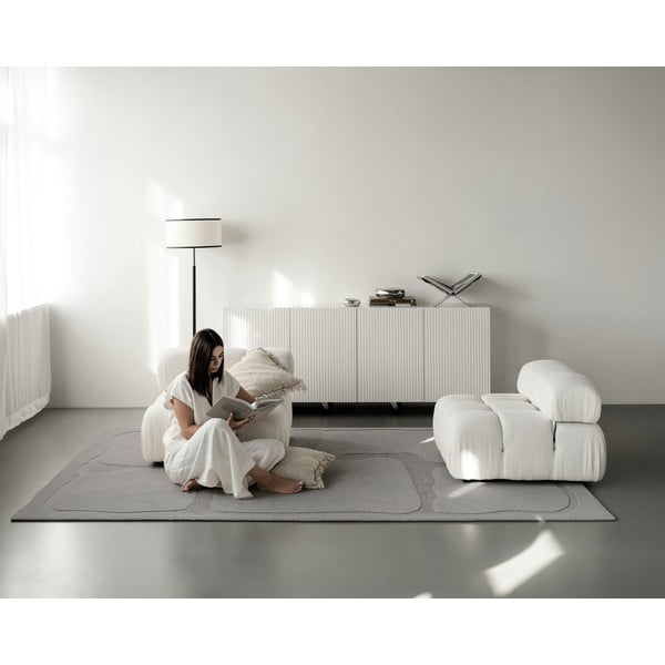 Szürke gyapjú szőnyeg 200x300 cm Morphic Organica – Agnella-image-3