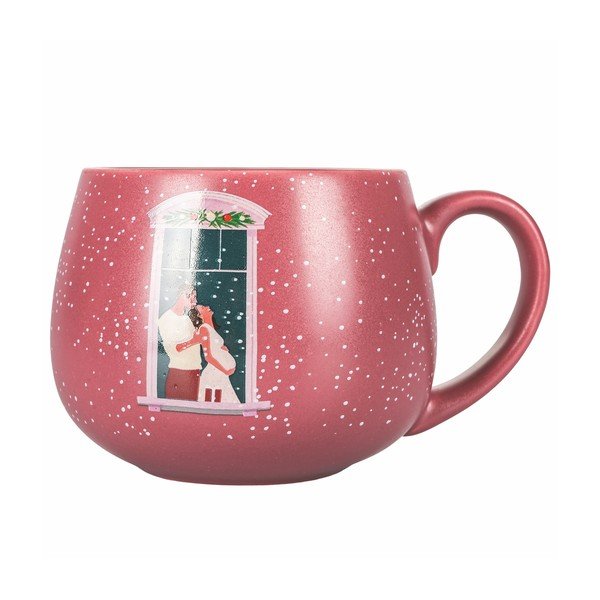 Rózsaszín karácsonyi porcelán bögre 400 ml Pink Xmas - VDE Tivoli 1996-image-1