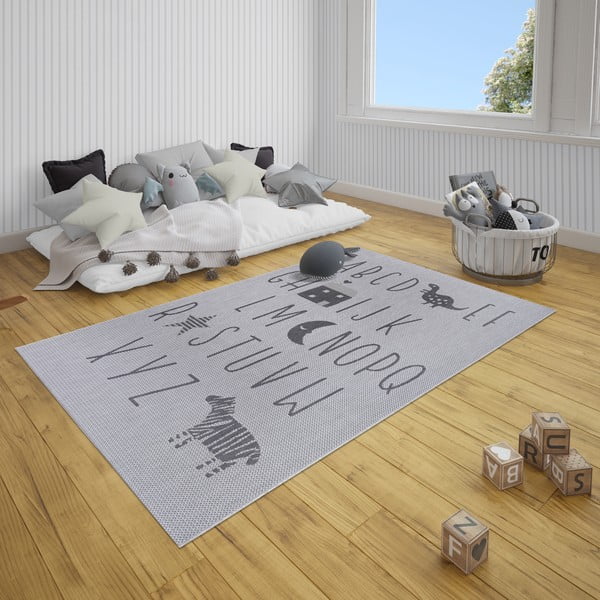 Letters szürke szőnyeg gyerekeknek, 80x150 cm - Ragami-image-3