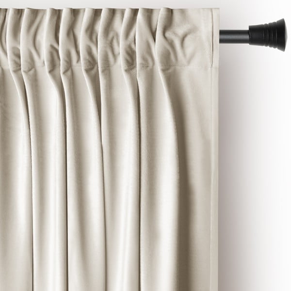 Bézs bársony dimout (részleges sötétítő) függöny 140x245 cm Pleat – Restilo