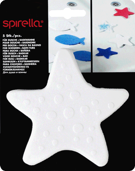 Gyerek csúszásgátló alátét szett fürdőkádba 5 db-os 13x13 cm Asterie – Spirella-image-1