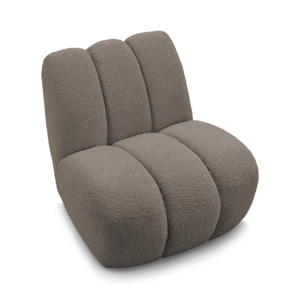 Szürkésbarna buklé fotel Janissaire – Bobochic Paris-image-4