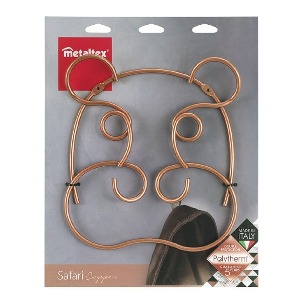 Rézszínű acél fali akasztó Hippo – Metaltex-image-2