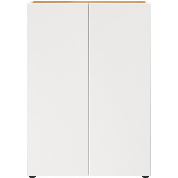 Fehér szekrény tölgyfa dekorral 74x105x33 cm Alviano – Germania-image-4