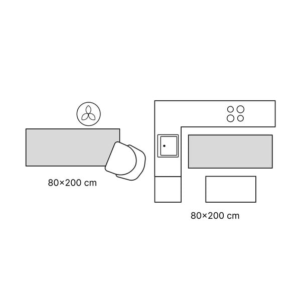 Narancssárga-elefántcsont színű mosható futószőnyeg 80x200 cm Italian Stone – Vitaus-image-3