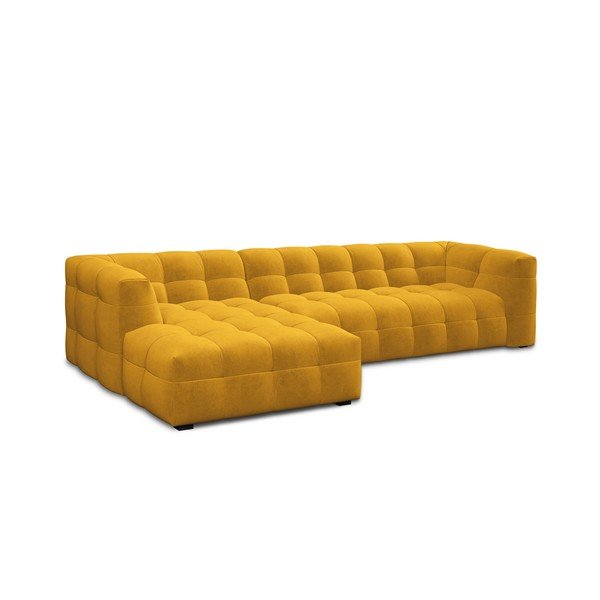 Vesta sárga bársony kanapé, bal oldali - Windsor & Co Sofas-image-3