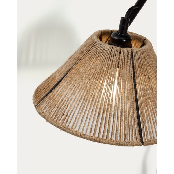 Fekete-natúr színű fali lámpa Pontos – Kave Home-image-1