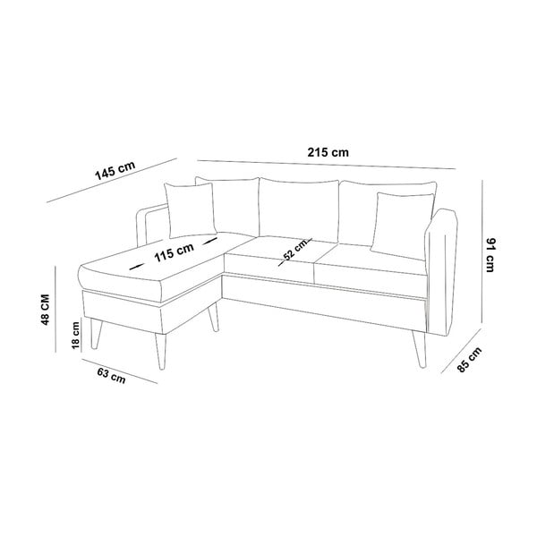 Szürke sarokkanapé (bal oldali) Sofia – Artie-image-3