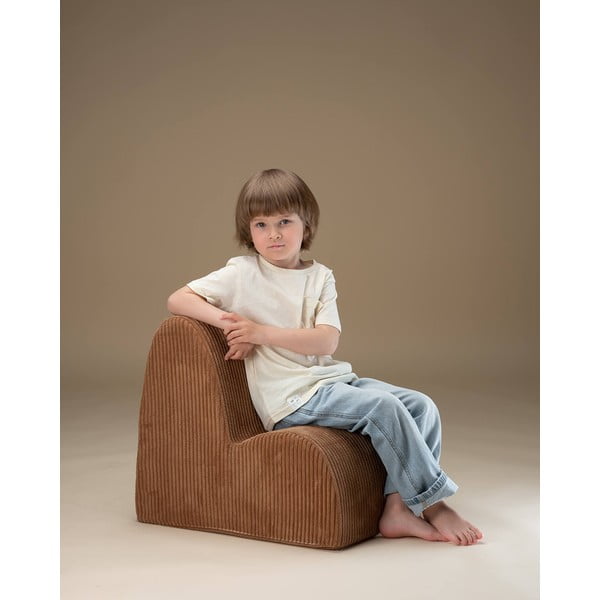 Barna kordbársony gyerek fotel Cloud – Wigiwama-image-2