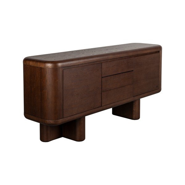 Sötét natúr színű komód kőrisfa dekorral 160x72x40 cm Herman – Dutchbone-image-3