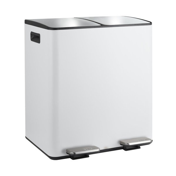 Matt fehér acél szelektív pedálos szemetes 2x20 l   Aliya – Spirella
