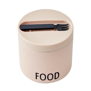 Food bézs snack termodoboz kanállal, magasság 11,4 cm - Design Letters