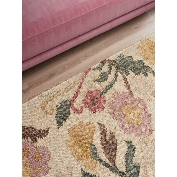 Krémszínű kézi szövésű juta futószőnyeg 80x200 cm Roya Violette – Elle Decoration-image-4