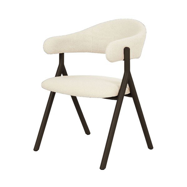 Fekete-krémszínű kárpitozott karfás étkezőfotel Frances – Unique Furniture