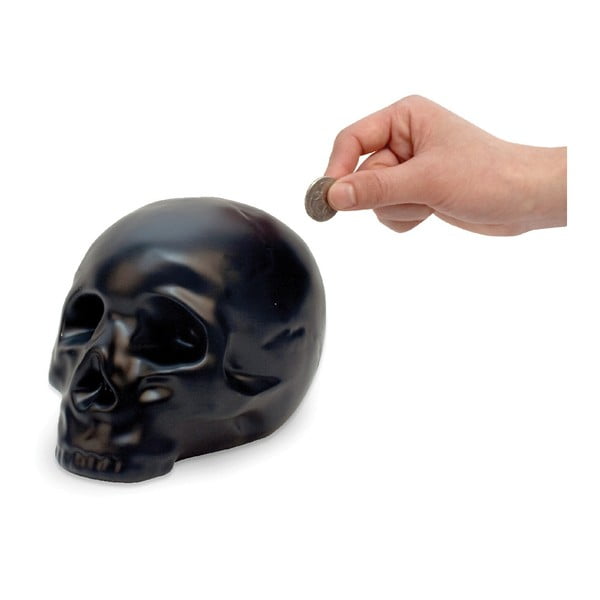 Coin Skull fekete kerámia persely - Kikkerland