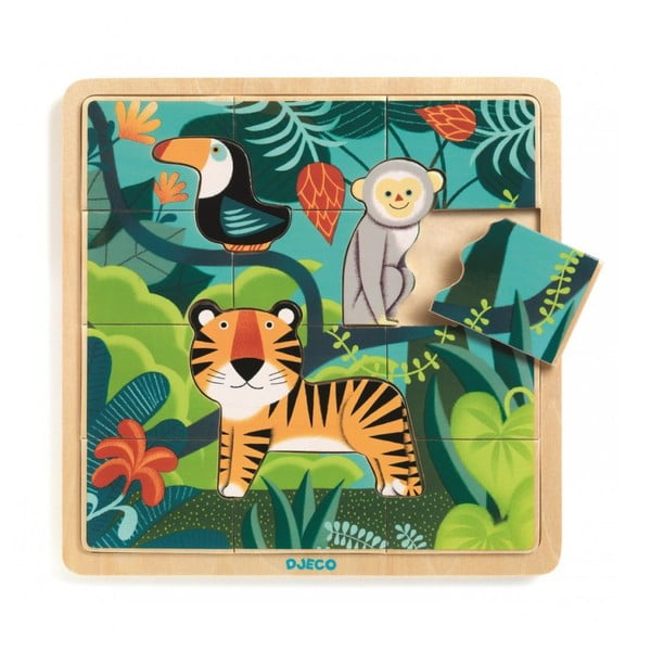 Tigris és barátai fa puzzle - Djeco