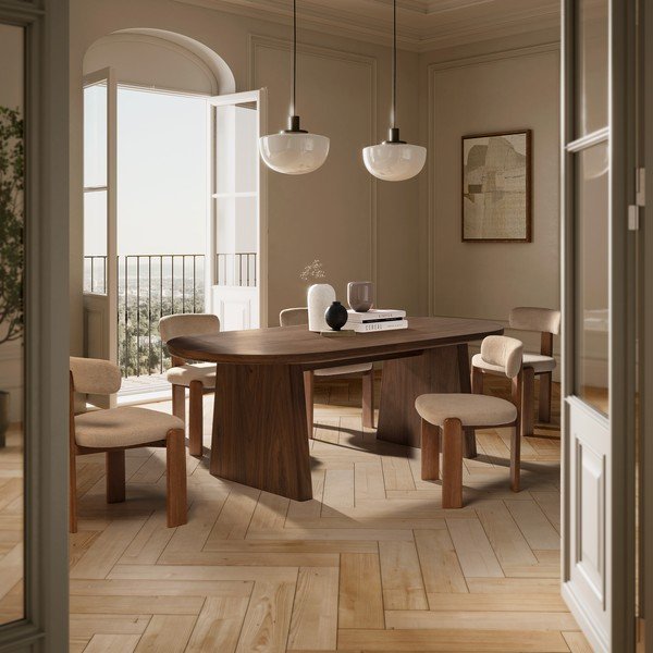 Krémszínű kárpitozott étkezőszék szett 2 db-os Nadia – MOME-image-1