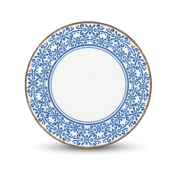 Fehér-kék porcelán tányér ø 25 cm Azul – BonBistro