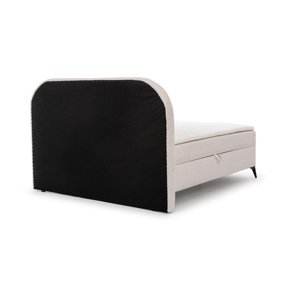 Fehér ágyneműtartós boxspring ágy 200x200 cm Ornes – Ropez-image-4