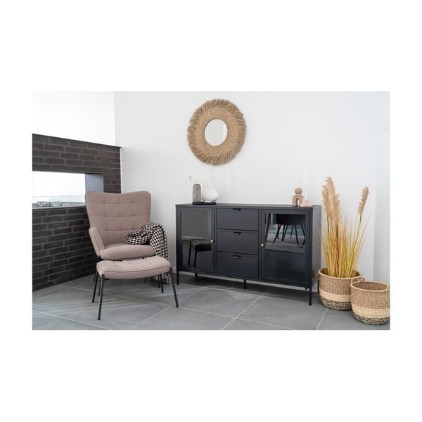 Fekete fém komód 140x85 cm Dalby – House Nordic-image-1