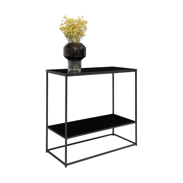 Fekete konzolasztal fekete asztallappal 80x36 cm Vita – House Nordic-image-2