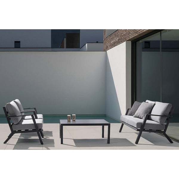 Szürke alumínium négyszemélyes kerti lounge szett Harley   – Bizzotto-image-2