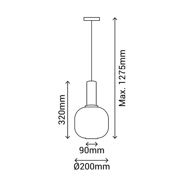 Garbo fekete függőlámpa, magasság 127,5 cm - SULION-image-2