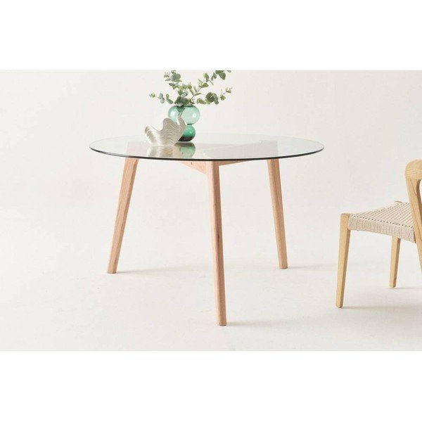 Tölgyfa kerek étkezőasztal ø 120 cm Malevik – Jotex-image-2