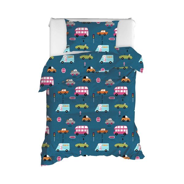 Paula Blue egyszemélyes ranforce-pamut ágyneműhuzat, 140 x 200 cm - Mijolnir