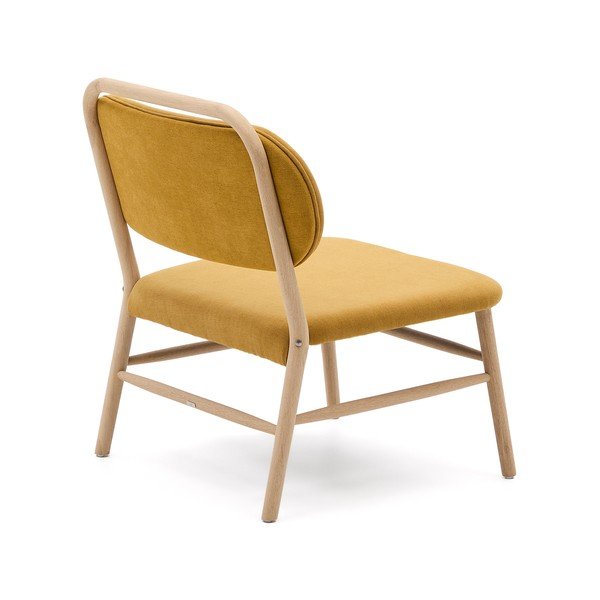 Mustársárga zsenília fotel Helda – Kave Home-image-4