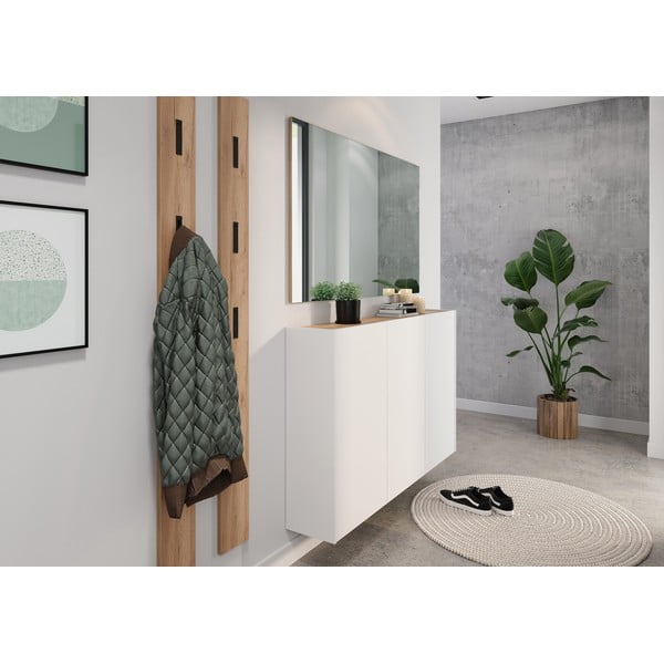 Fehér függő szekrény tölgyfa dekorral 138x87x25 cm Libbiano – Germania-image-4