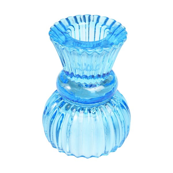 Kék alacsony üveg gyertyatartó - Rex London-image-1