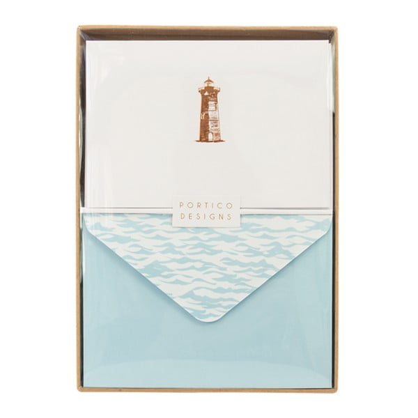 Lighthouse 10 db-os üdvözlőlap és boríték szett - Portico Designs
