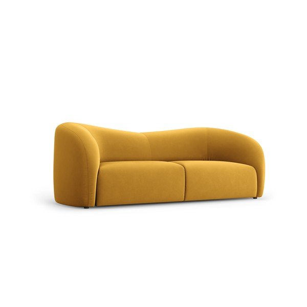 Mustársárga bársony kanapé 197 cm Santi – Interieurs 86-image-2