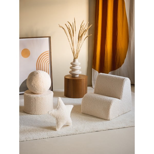 Krémszínű buklé gyerek fotel Cloud – Wigiwama-image-4