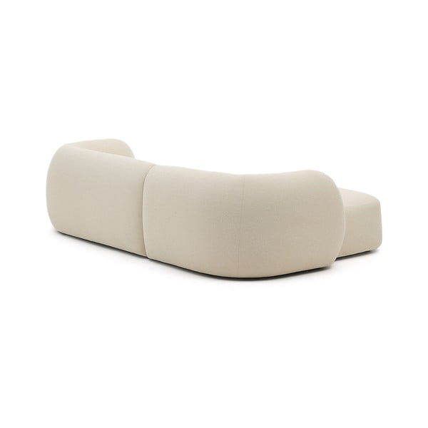 Krémszínű zsenília sarokkanapé (bal oldali-heverő résszel) Martina – Kave Home-image-4