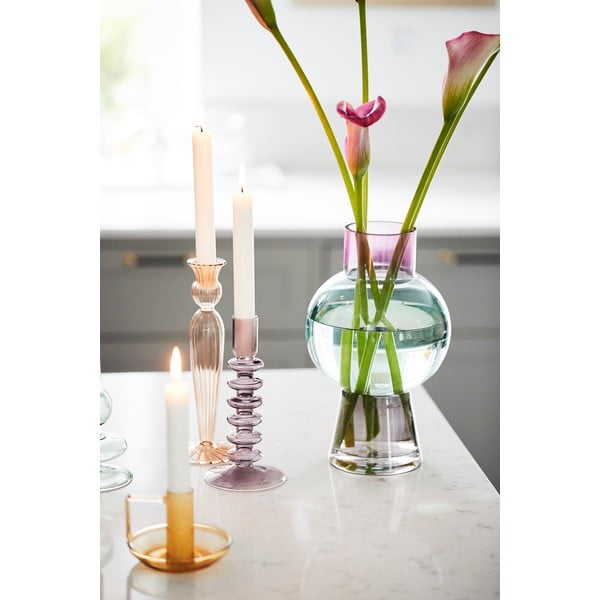 Rózsaszín üveg gyertyatartó - Bahne & CO-image-3