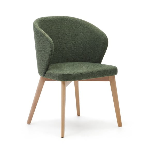 Sötétzöld kárpitozott étkezőfotel Darice – Kave Home