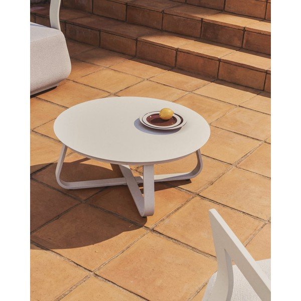 Fém kerek kerti dohányzóasztal ø 80 cm Tamaris – Kave Home-image-1